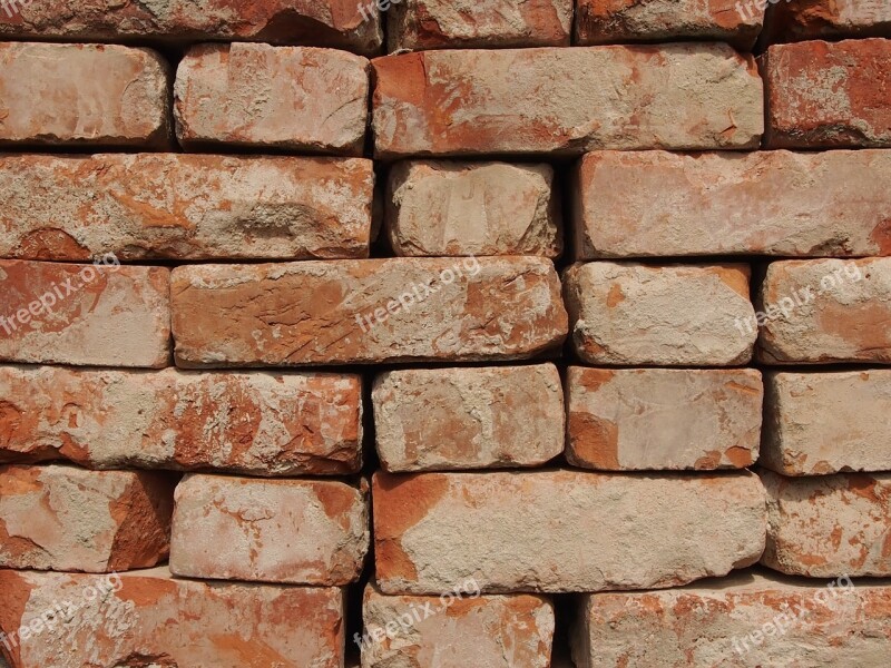 Brick Wall Burned Wall Background Old