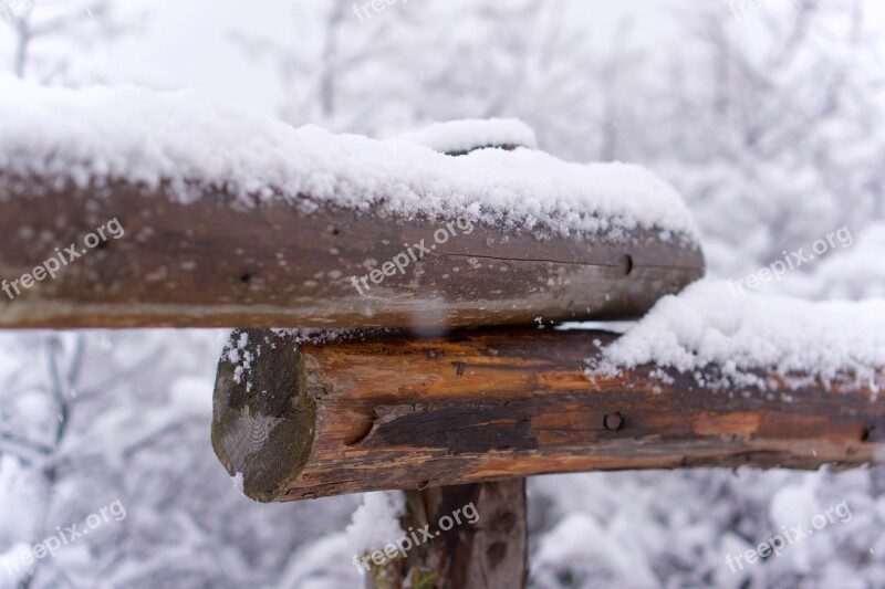 Fence Snow Winter Snowy Cold