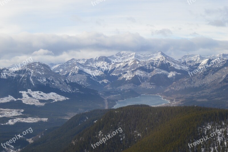 Mountains Scenic Canada Snow Mountain Mountain Lake