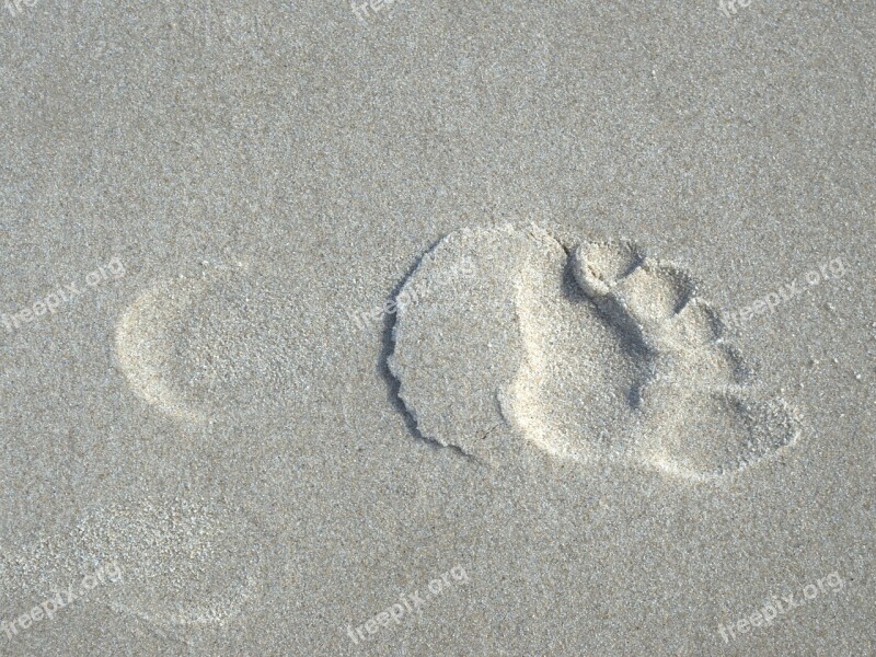 Footprint Sand Beach Footprints Traces