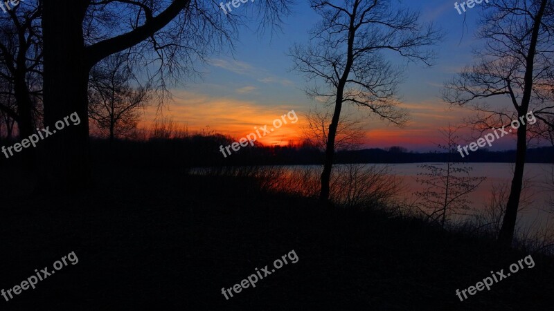 Sunset Water Night Abendstimmung Evening