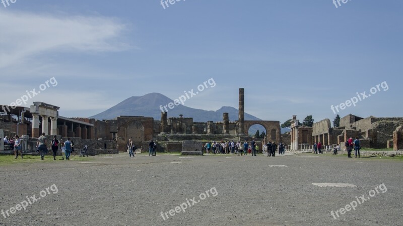 Pompei Ruins Square Vesuvius Free Photos