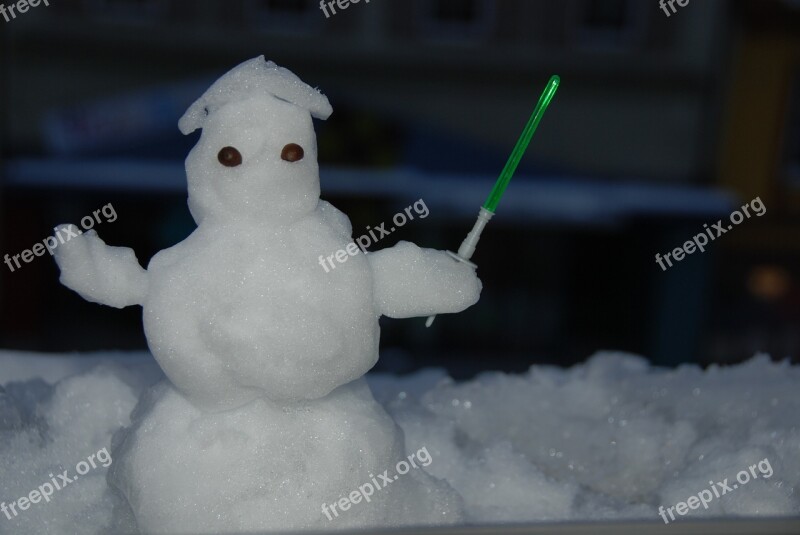 Snowman Laser Sword Dark Free Photos