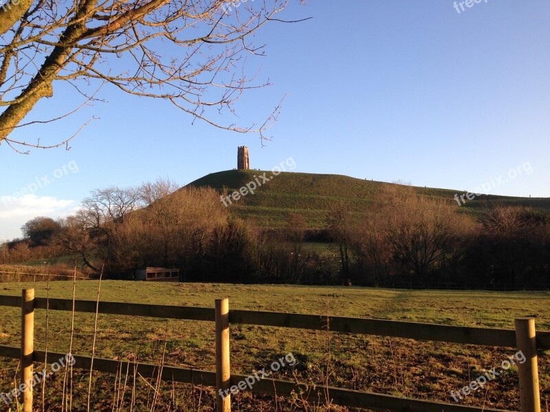 Glastonbury Tor Tower Uk Somerset England