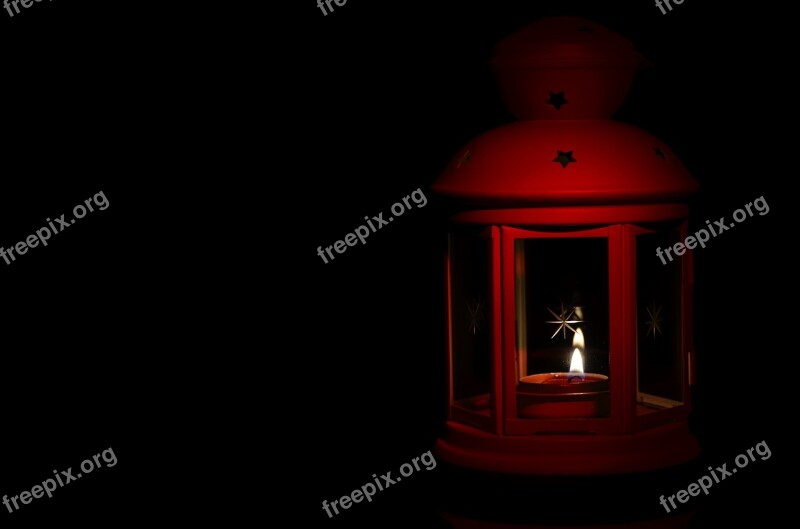 Black Background Lantern Candle Lanterns Luck Happiness