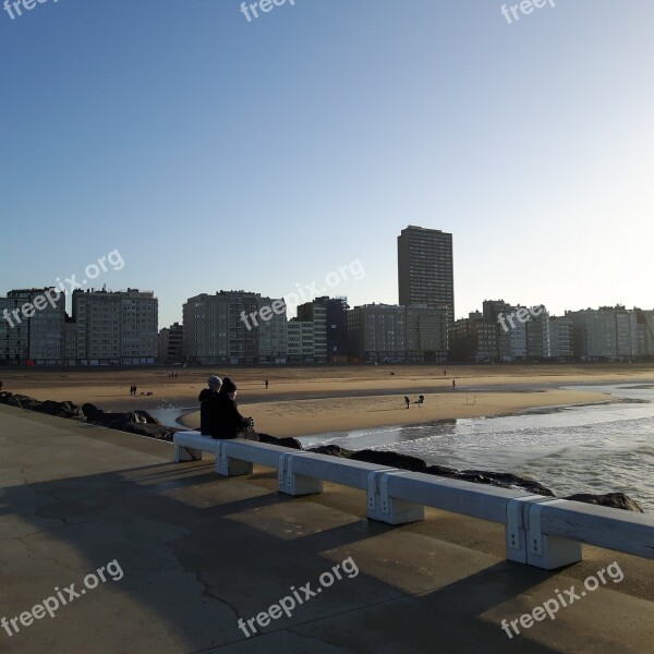 Sea Beach Oostende Belgium Coastal