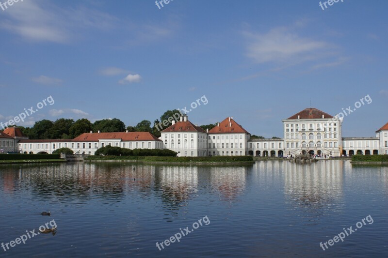 Munich Lake Mirroring Bavaria Castle Nymphenburg