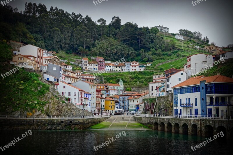 View Coastal Village Colourful Coastline Panoramic