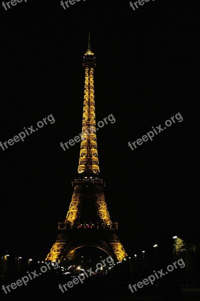 Eiffel Night Light Black Yellow