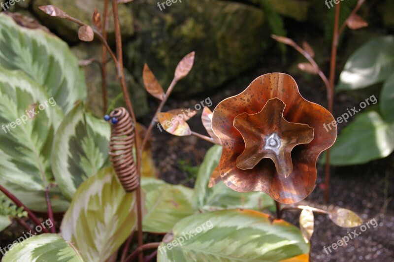 Copper Art Flower Metal Free Photos