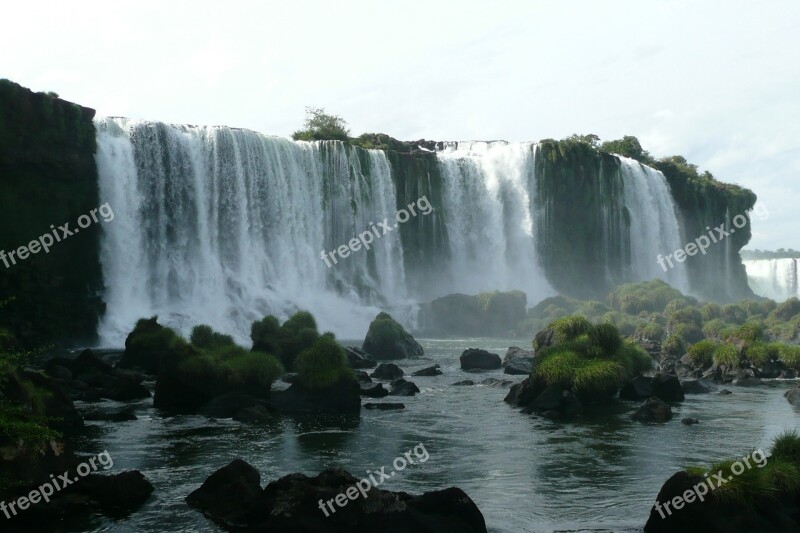 Waterfall Brazil Iguacu Iguazú Waterfalls Waterfalls