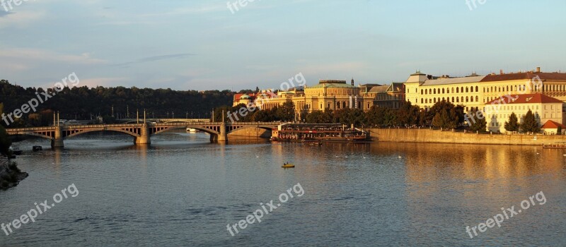 Bridge River Prague Architecture Czech