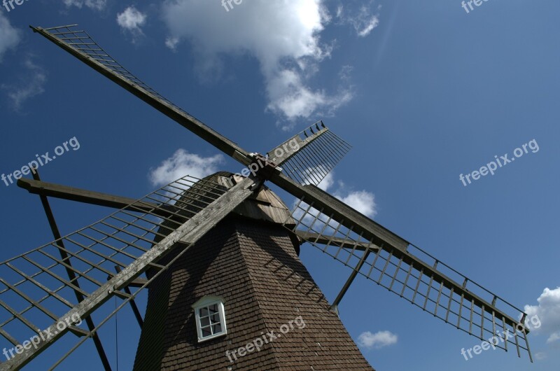 Windmill Sky Mill Wing Clouds