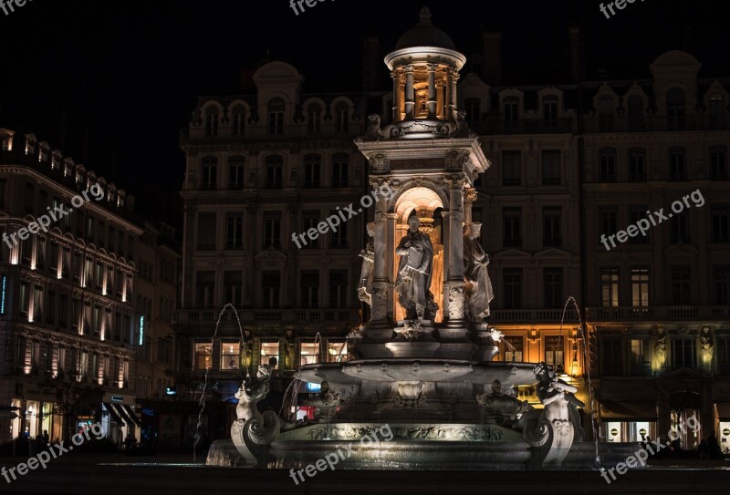 Lyon Lights Place Monuments Free Photos