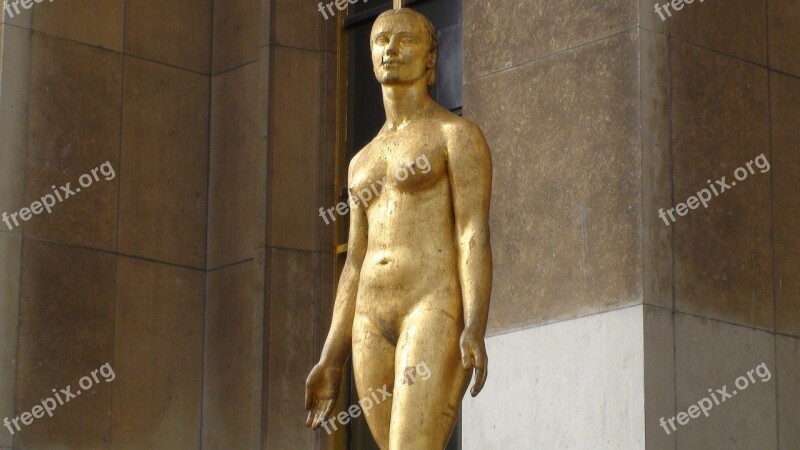 Paris France Statue Statue Woman Place Du Trocadéro