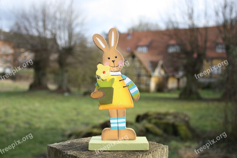 Easter Bunny Holzfigur Hare Girl Easter Easter Greeting