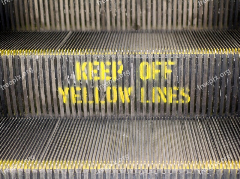 Escalator Metal Steel Public Interior