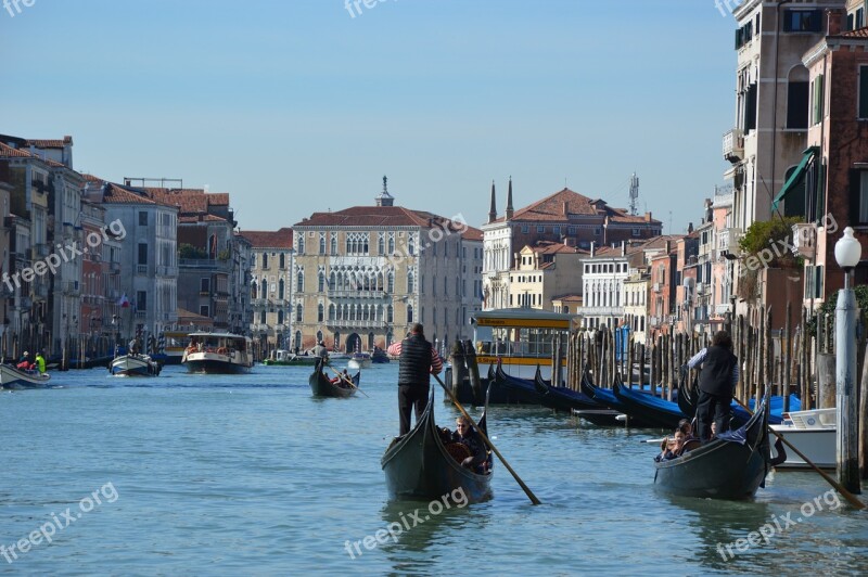 Venice Canale Grande Water Gondolier Boats