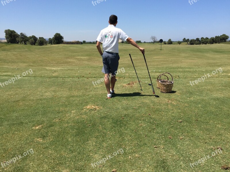 Golf Grass Basket Balls Sky