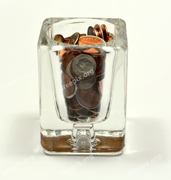 Glass Change Money Cash Jar