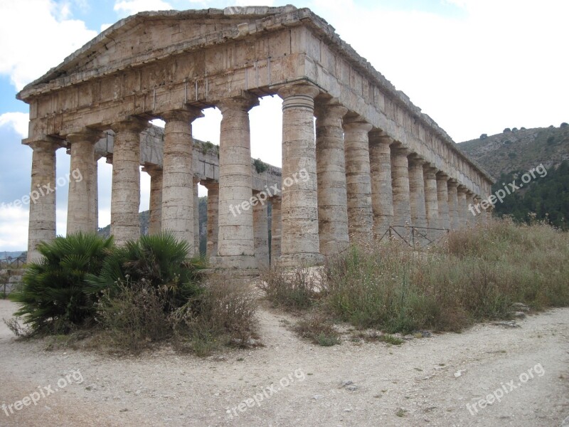 Temple Greek Columnar Ancient Times Ruin