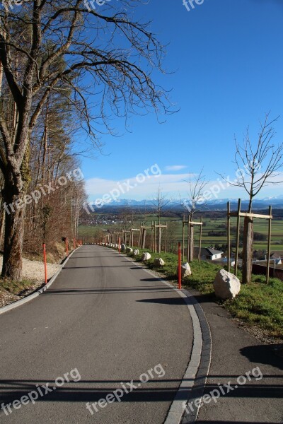 Street Way Hills Blue Sky