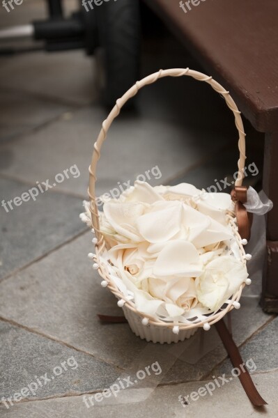 Flower Basket Rose Petals Church Wedding Petals