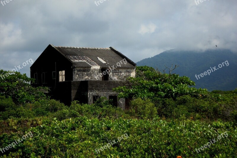 Abandoned House Nature Clouds Landscape Mountain