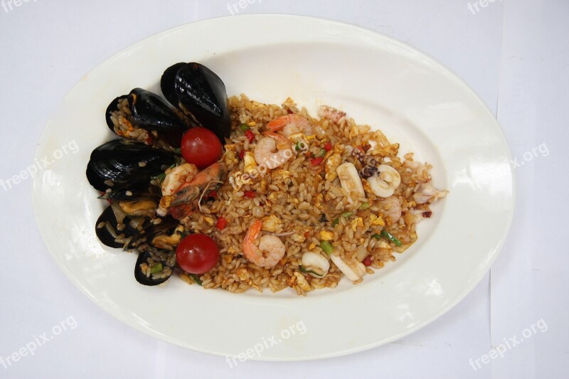 Seafood Pilaf Cooking Fusion Cuisine Free Photos