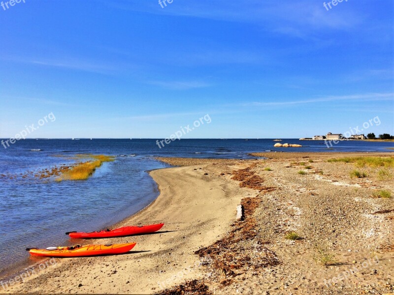 Kayaks Beach Cohasset Massachusetts Free Photos