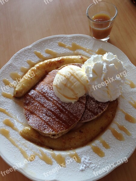 Pancake Banana Pancake Banana Caramel Caramel Dessert