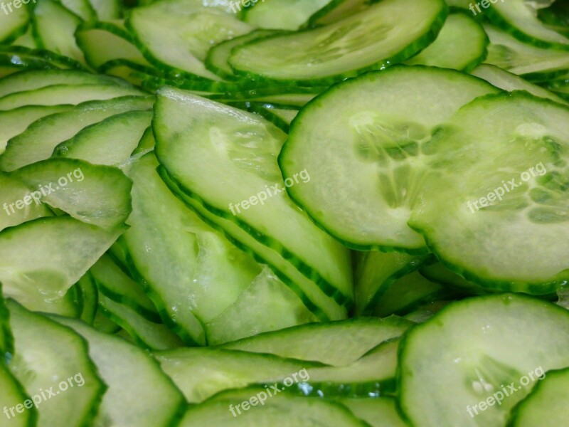 Cucumber Discs Salad Green Vegetables