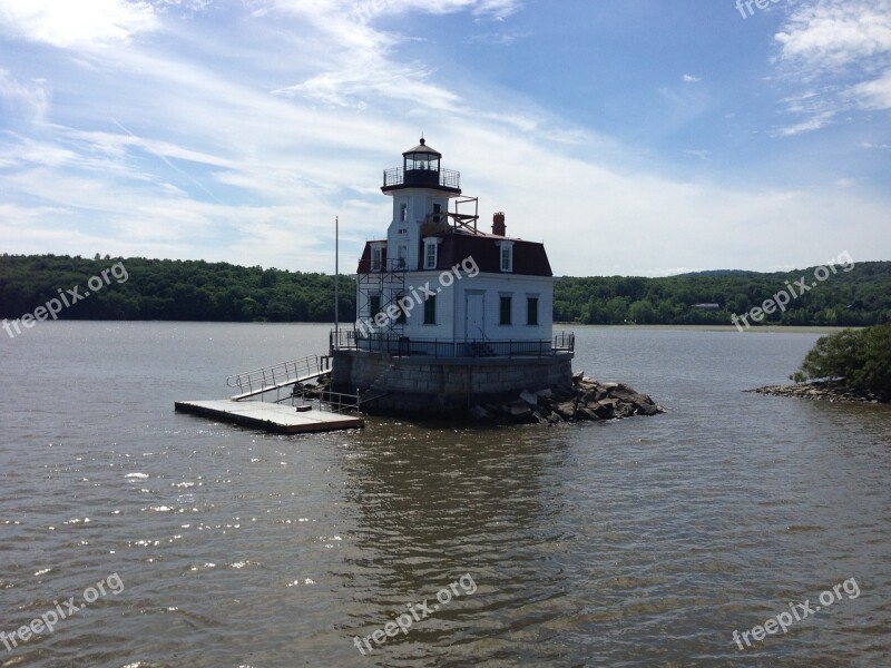 Lighthouse River Hudson Landmark Water