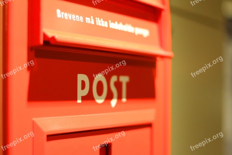 Post Mailbox Denmark Red Old