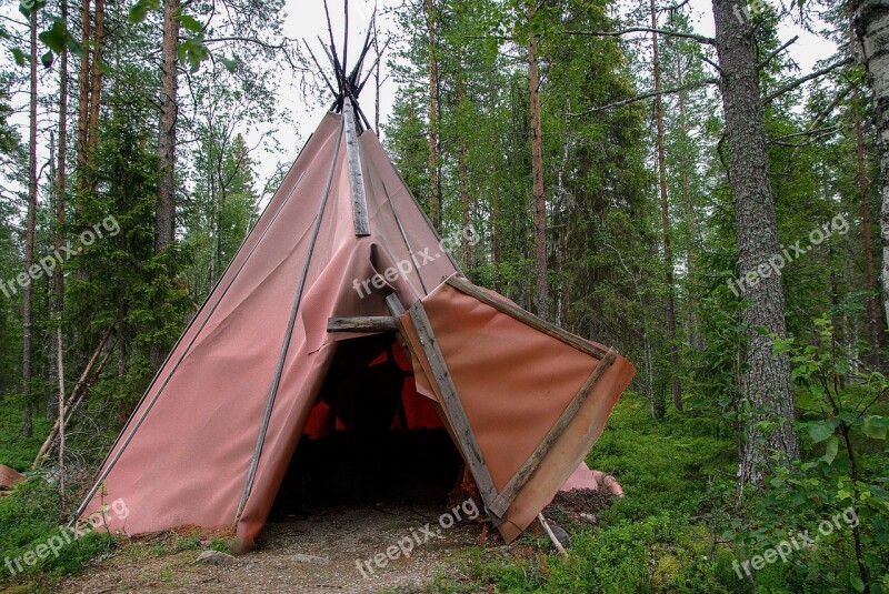 Finland Tent Forest Lapland Free Photos