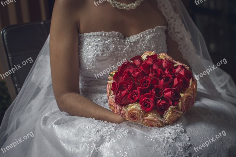 Bride Roses Marriage Flowers Bouquet