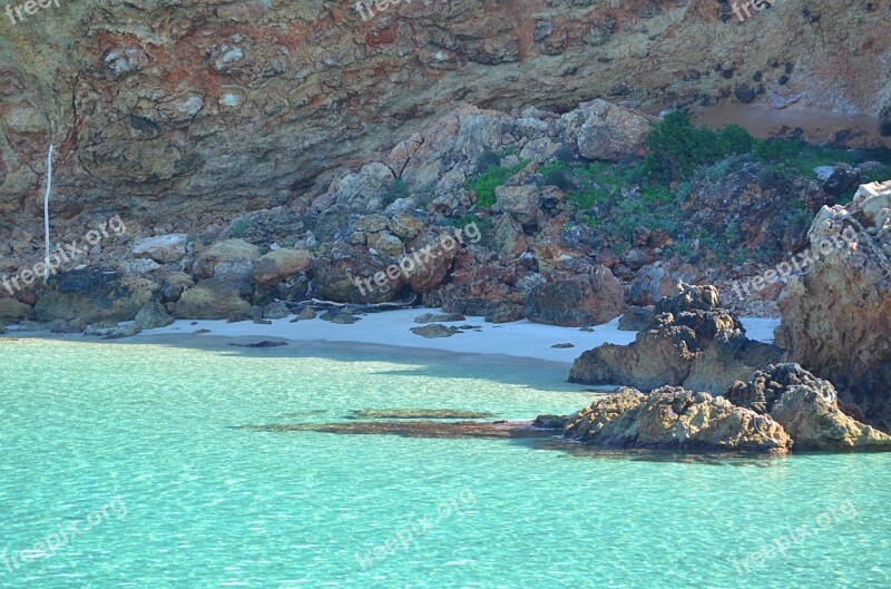 Rocks Beach Sand You Swim Ibiza