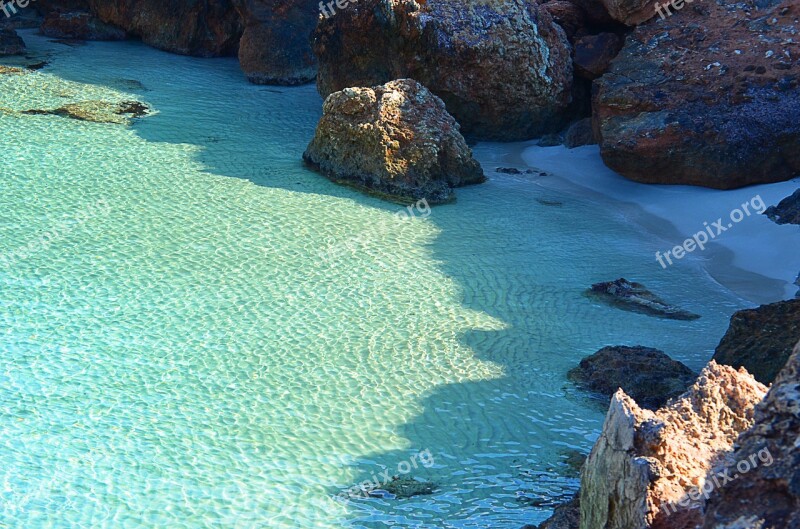 Rocks Beach Sand You Swim Ibiza