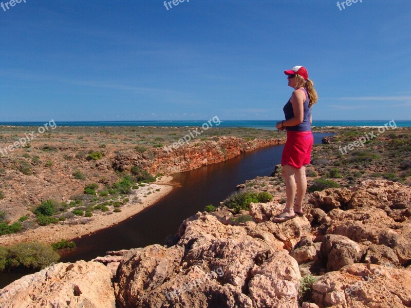 Australia Outback Landscape Woman Free Photos