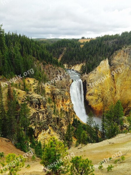 Yellowstone Canyon Waterfall Free Photos