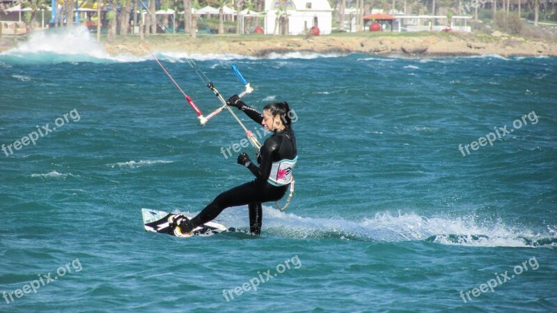 Kite Surf Surfer Surfing Sport Extreme