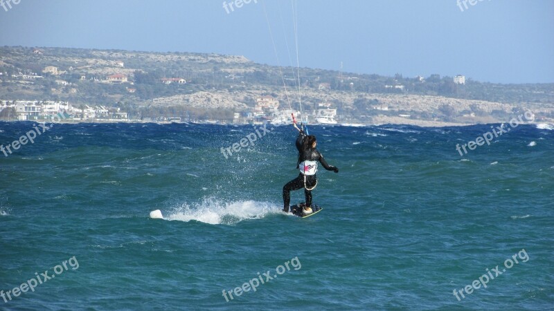 Kite Surf Surfer Surfing Sport Extreme