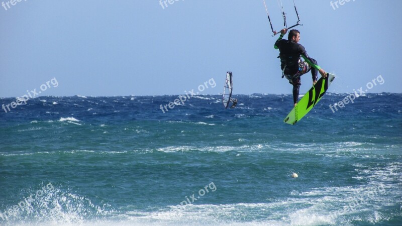 Kite Surf Surfer Acrobatic Surfing Sport