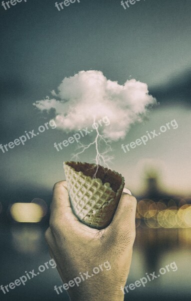 Ice Cream Clouds Wallpaper Digital Art Free Photos