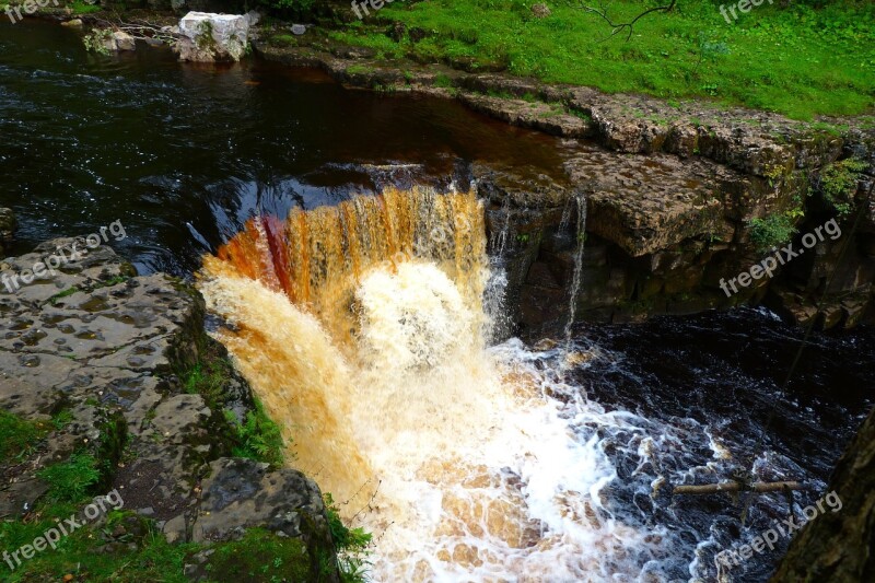 Kisdon Force Keld Yorkshire Waterfall Power