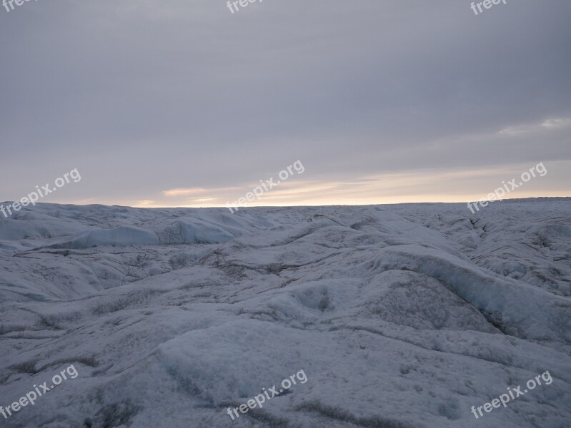 Winter Snow Landscape Glow Sunset