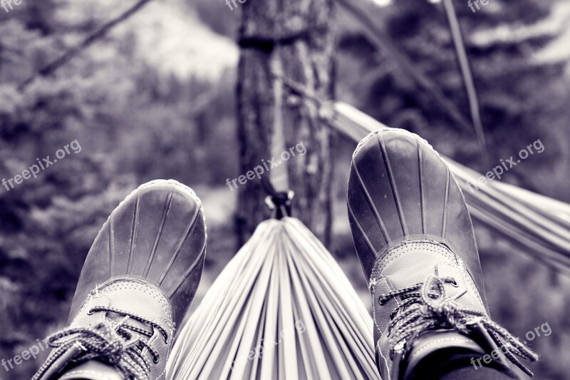 Feet Hammock Hammocking Forest Nature