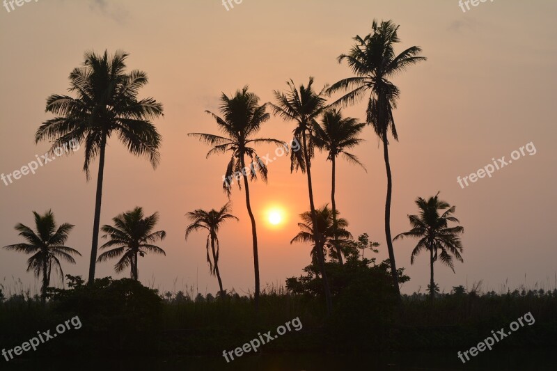 Kerala Sun Set Outdoor India Vacation