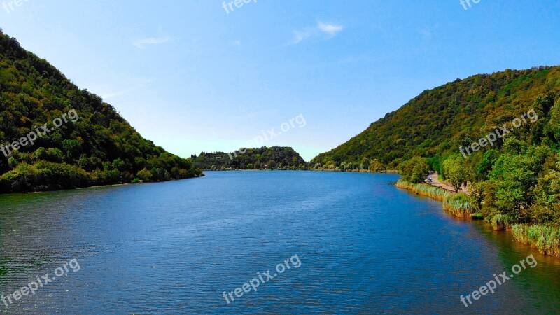 The Lake Of Segrino Como Lombardy Green Hills