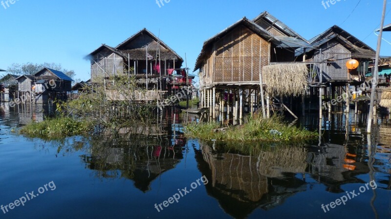 Myanmar Inle Lake House Free Photos